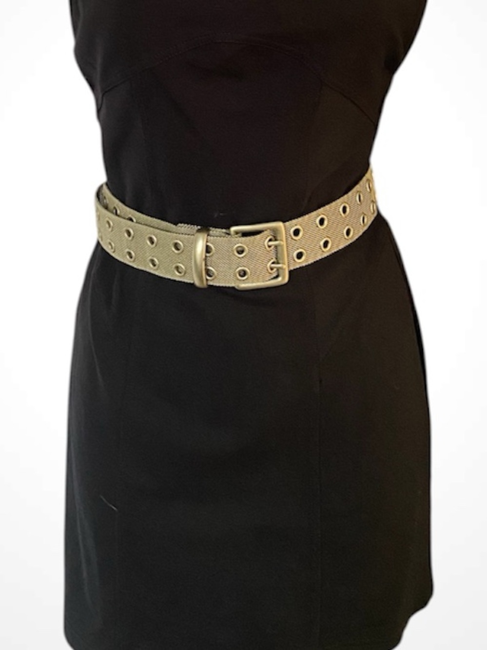 Y2K Studded Metal Mesh Belt in Metallic Gray